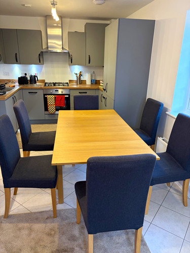 Rectangular wood dining table - wood,