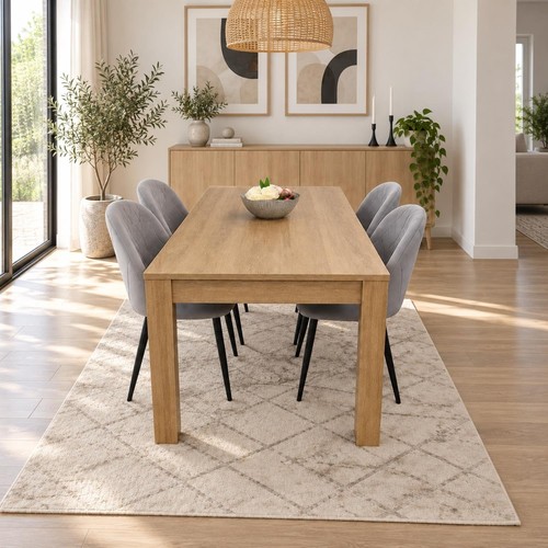 Light oak effect dining table - light,