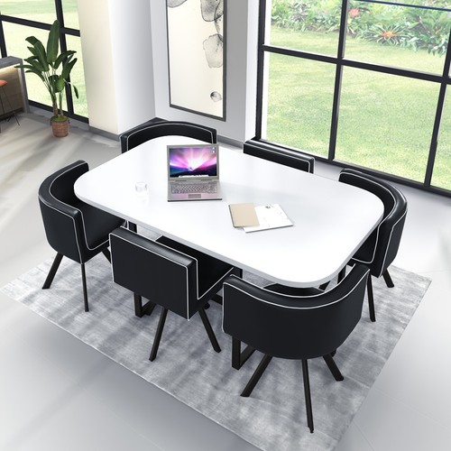 White wooden dining - white,