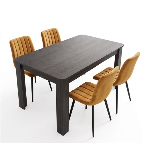 Dining set with arrow charcoal - with,