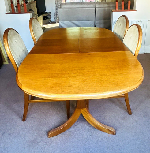 Wood oval piece dining table - dining,