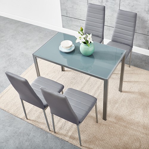 Dining table and chairs - table,