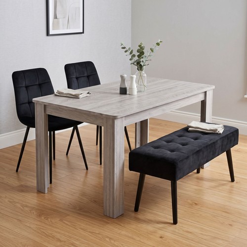 Dining table set with - 2, black
