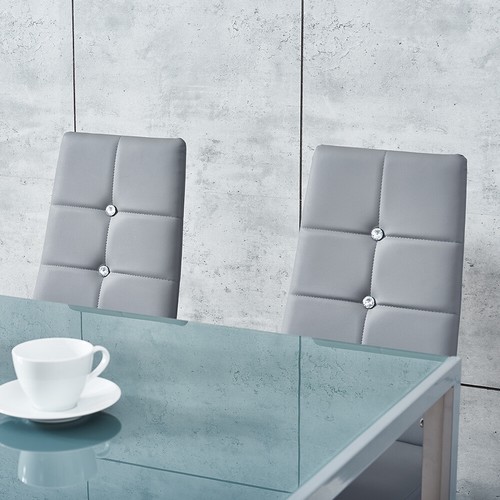 Grey glass dining table - grey, 4