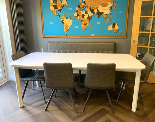 Rectangular white dining - dining, table