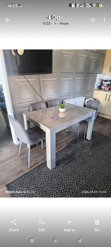 Grey dining table - dining, and
