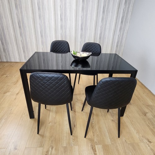 Dining table set black - of, 4