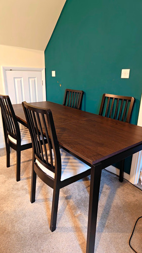 Rectangular dark wood dining - dark,
