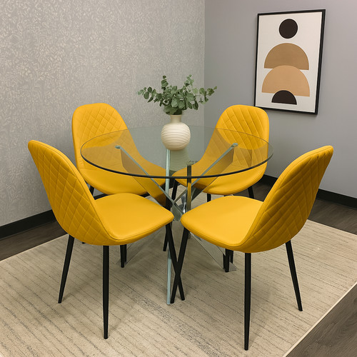 Round glass dining - round,