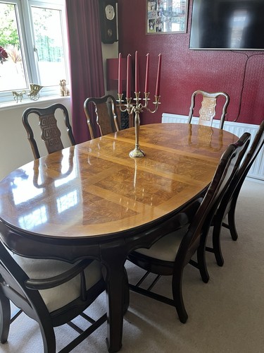 Dining table and - chairs, with