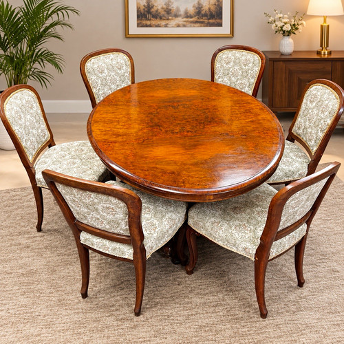 Vintage walnut dining table - walnut,
