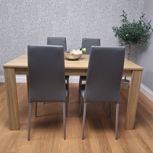 Oak effect dining table - oak, set