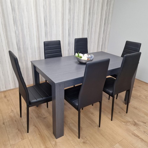 Dining table and chairs - and, 6