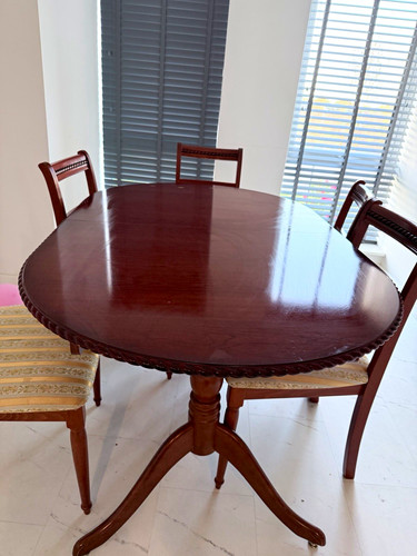 Oval dark wood - wood, table