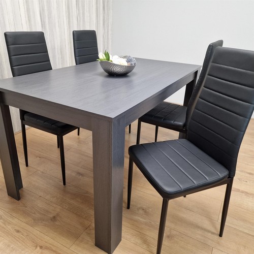 Dining table and chairs - table, 4