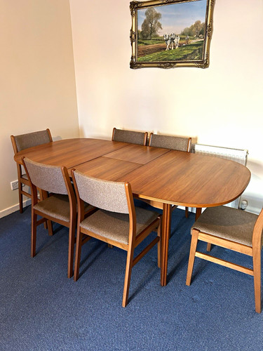 Extending oval wooden dining - extending,
