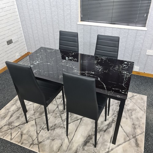 Black dining table set - and, 4