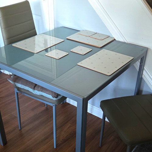 Grey glass rectangular dining - grey,