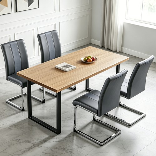 Grey dining table and chairs - table,