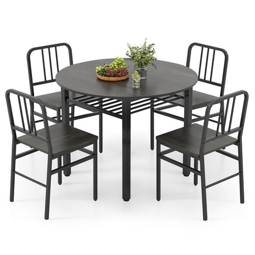 Piece grey dining table set - 5,
