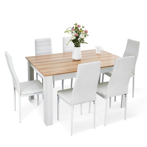 Oak dining table - w/, 6