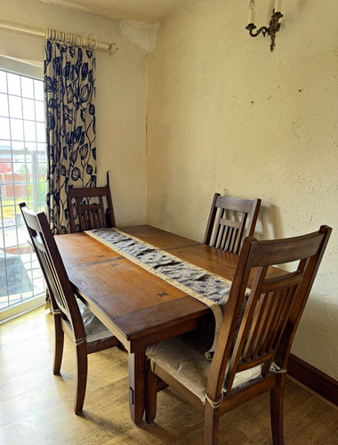 Wood rectangular dining table - dining,