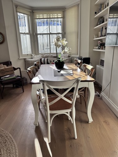 Dining table and chairs - and,